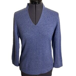 Geneva 100% Cashmere V Neck Sweater Womens Small Purple Money Luxury